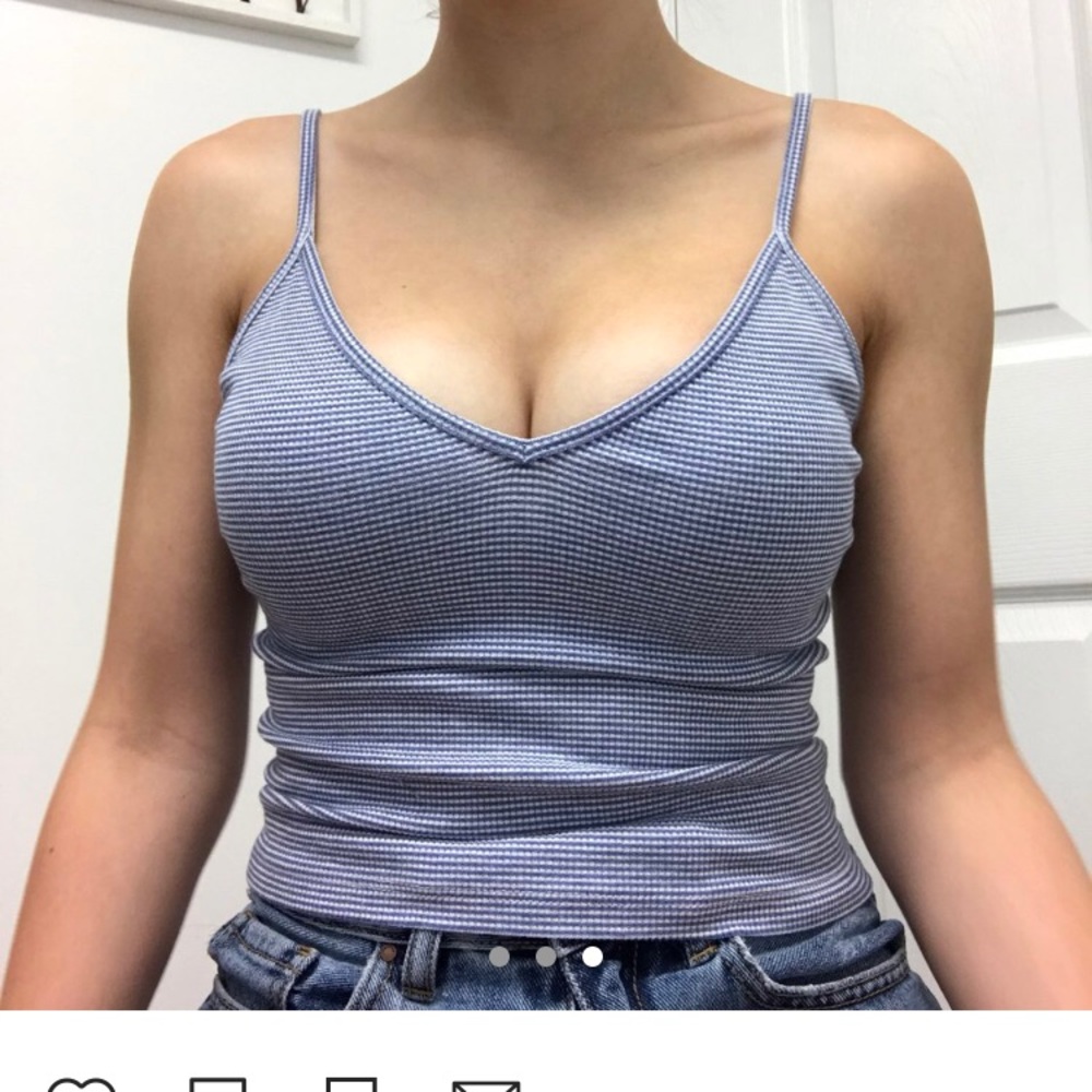 Blue and white striped tank top Brandy Melville